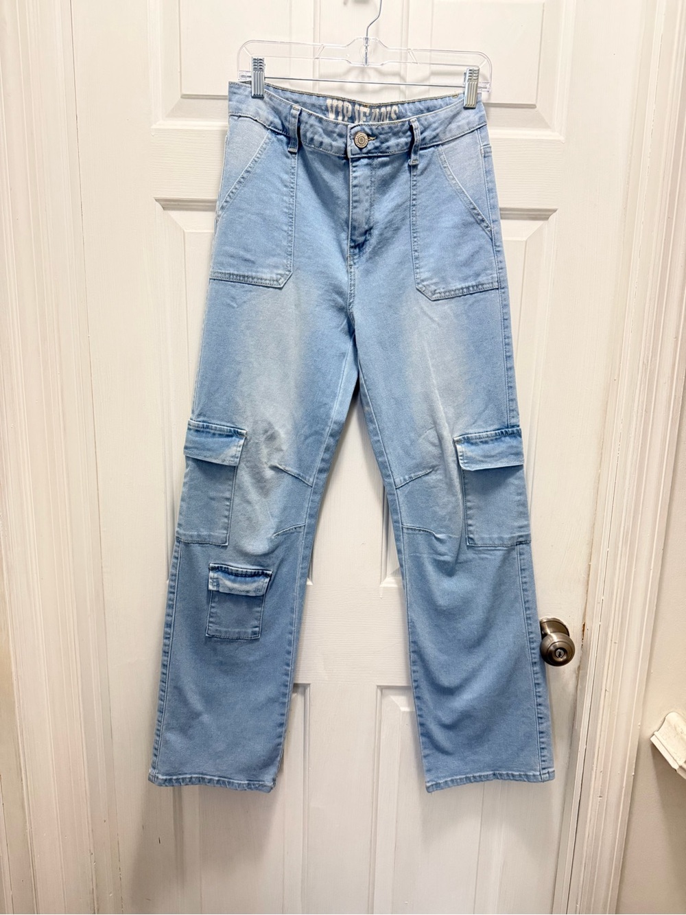 VIP Light Blue Denim Jeans with Logo Waistband